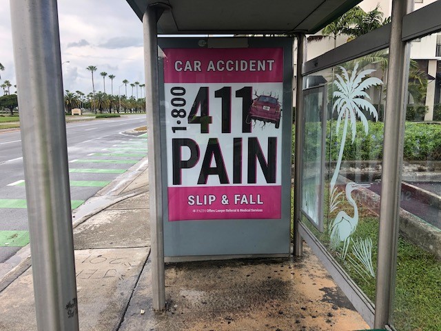 Bus shelter advertising